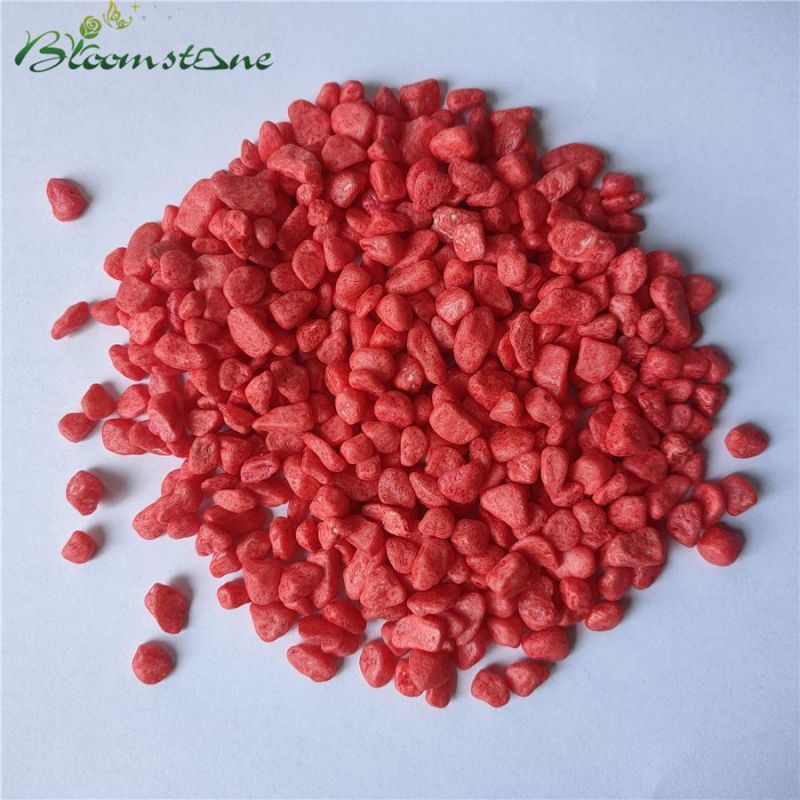 Red Dyed Colored Gravel Aquarium Painted Sands/Garden Decoration Gravel