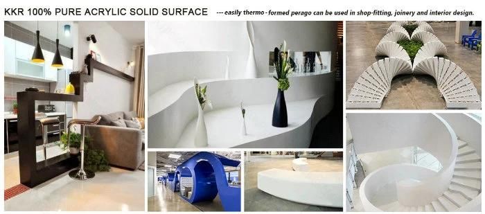 Wholesales Price Solid Surface Countertops Sheets White Corian Artificial Marble Stone