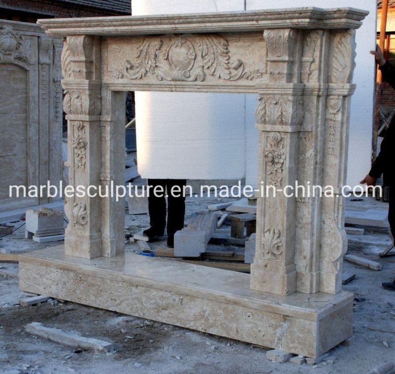 High Quality Home Decoration Antique Exquisite Marble Fireplace (SYMF-125)