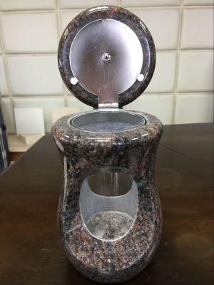 Funeral Products for Natural Granite Memorial Lamp with Glass