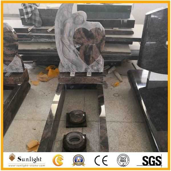 Unique Design Granite Cemetery Israel Headstone Tombstone Monument with Carving