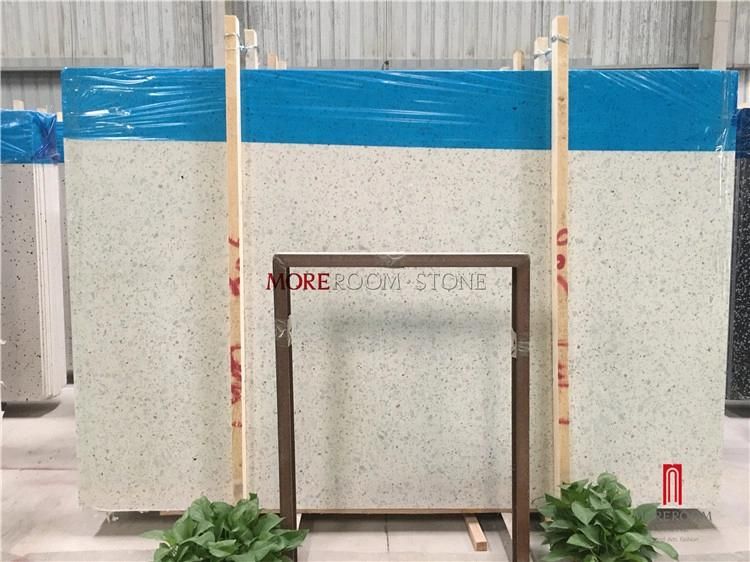 Precast 600X600 Crushed Marble and Glass Chip Terrazzo Mosaic Tiles Wall