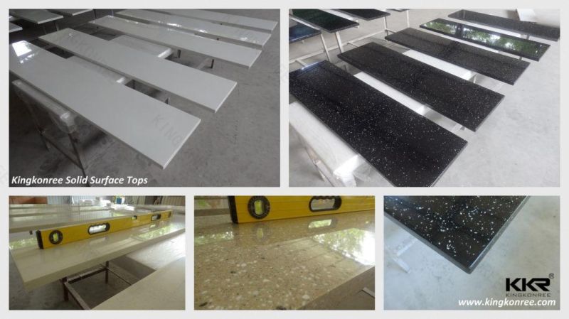 Customized Pure White/ Marble-Like Bathroom Vanity Tops 0603