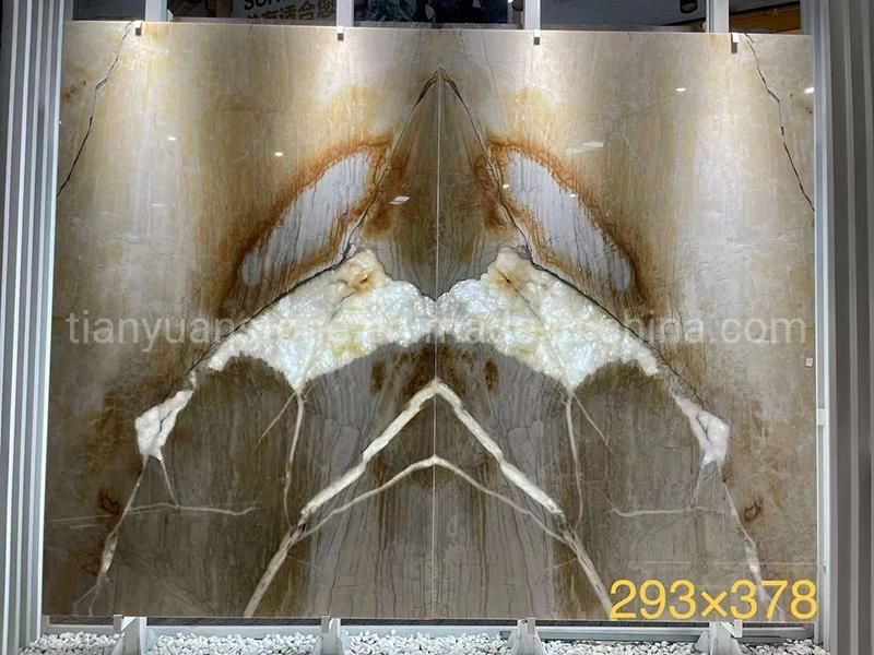 Luxury Natural Rare Green Marble Stone Slab for TV Background