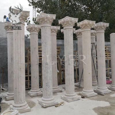 Luxury Castle Palace Hotel Villa Entrance Natural Stone Roman Column Decorative Hollow/Solid Marble Columns
