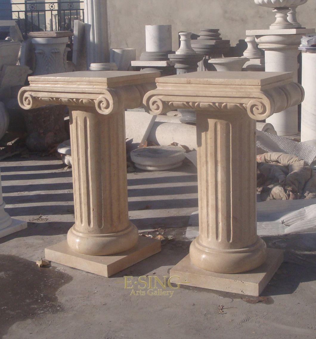 Customized Marble Stone Pillar Pedestal Sculpture Decorative Marble Pedestal Base for Sculpture