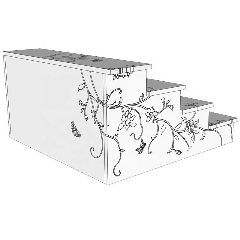 Factory Outlet Water Jet Marble Stairs and Ladder Customizable Natural Marble Stairs Marble Staircase