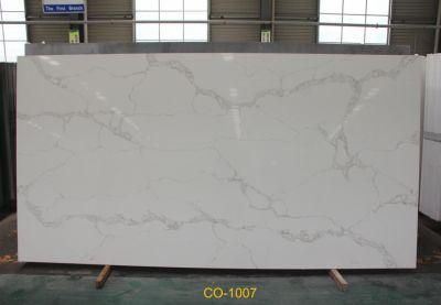 High Quality Co-1007 Artificial Calacatta Quartz Stone Slab with Beautiful Veins