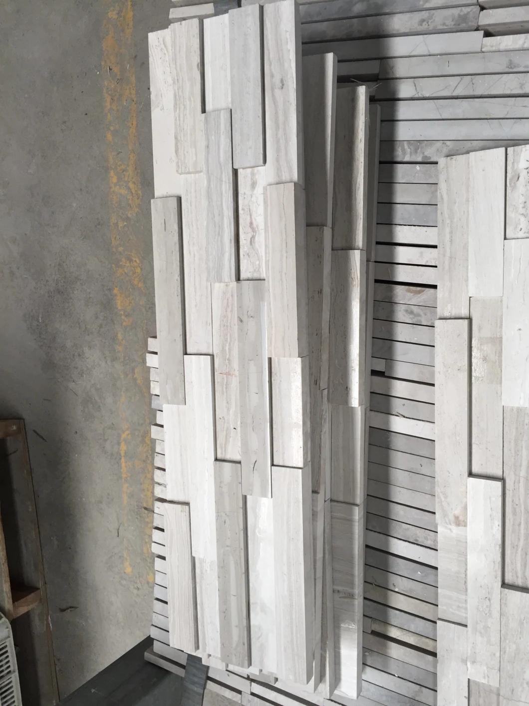 Timber White Wood Grain Marble Culture Stone Oak White Marble Tile