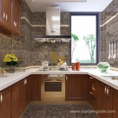 Polished Natural Marble Ink Painting Brown Marble for Kitchen Island/Backsplash/Flooring/Wall/Countertop