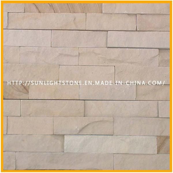 High-Quality Yellow Wooden Vien Sandstone Wall Tile