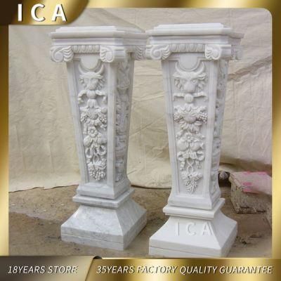 Pedestals Decorative Display Greek Small Size Marble Pillars for Interior