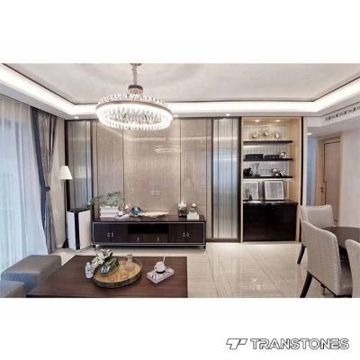 Big Slab Resin Sheet Polished Light Weight Living Room Honeywood Panel