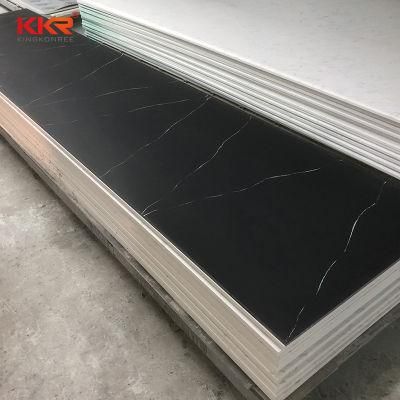 Kingkonree Hotel Lobby Decorative Black and White Marble Pattern Acrylic Solid Surface Slab