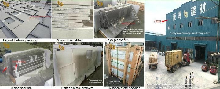 Hot Sale Quartz Slabs for Countertops/Vanitytops in Kitchen and Bathroom Engineering White/Grey/Black/Brown