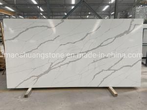 China 3200*1600mm Calacatta White/Black/Grey Artificial/Engineered Quartz Stone Slabs Price/Factory/Manufacturer