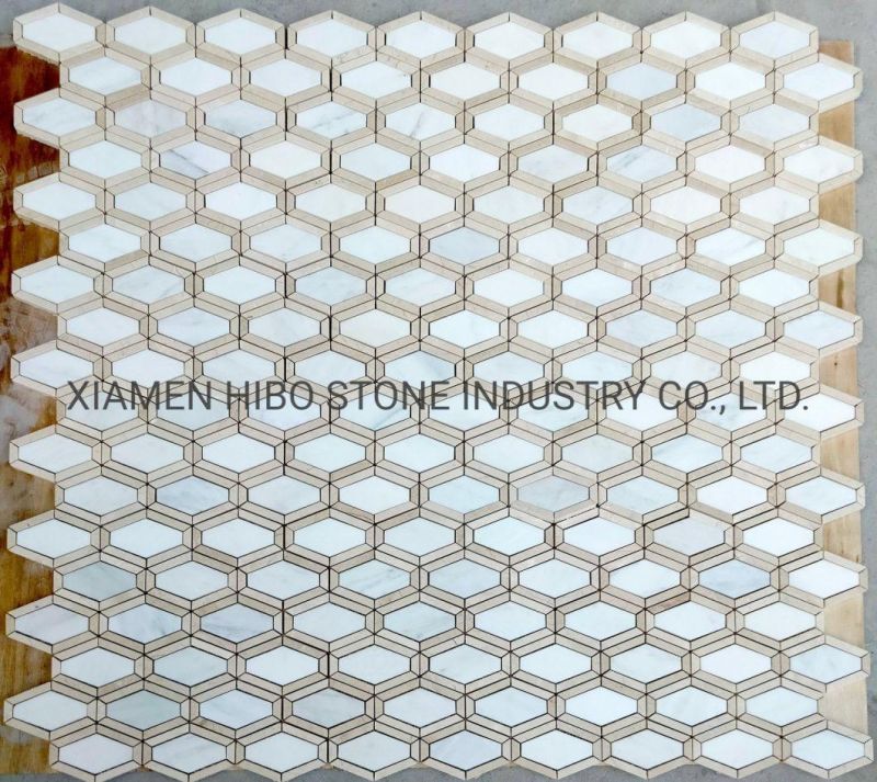 Nero Marquina China Black White Vein Marble Natural Stone Hexagon Mosaic for Kitchen Backsplash Wall Tile