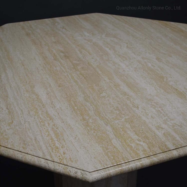 Honed Marble Stone Side Table Travertine Coffee Table for Living Room