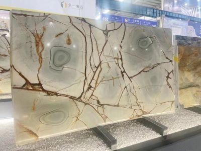 Brazil Grey Luxury Yellow Veins Marble Golden Color Marble