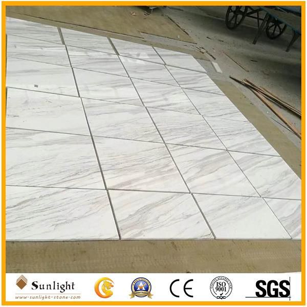 Customize Natural Volakas White Marble Floor Tiles for Kitchen/Bathroom Flooring