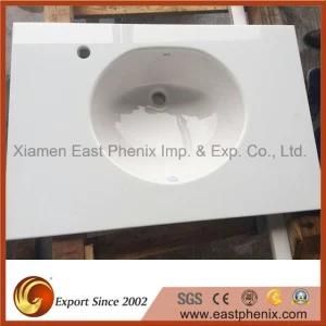 Pure White Polished Crystalized Nano Glass Stone for Vanity Top