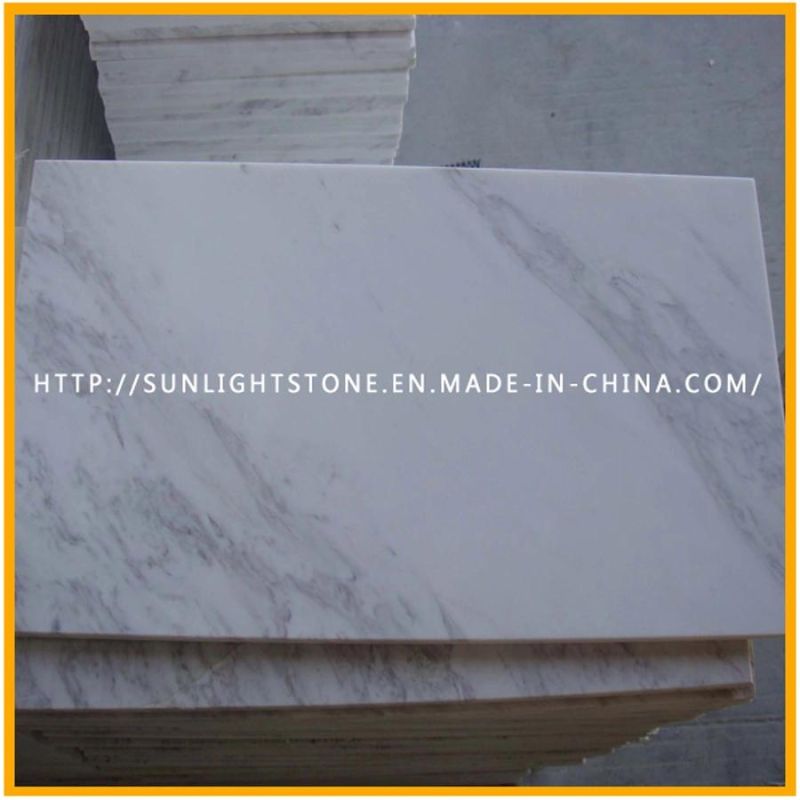 Polished Natural White Volakas Marble Slabs for Kitchen Bathroom Floor