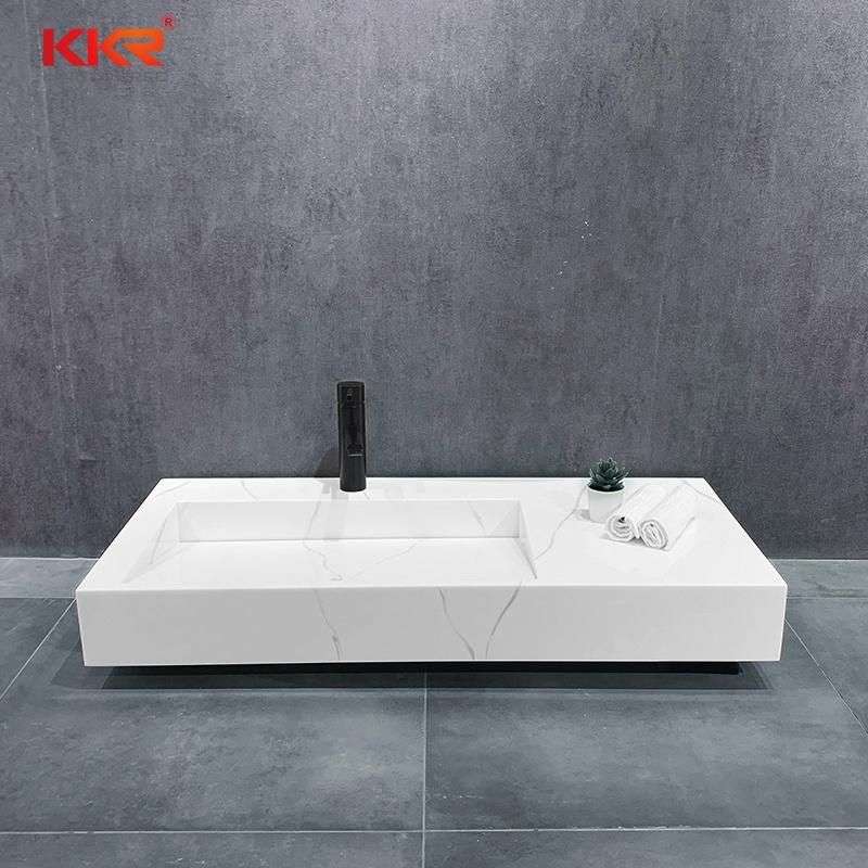 Cut to Size 72 Inch Stone Sink Resin Solid Surface Bathroom Countertop Sinks