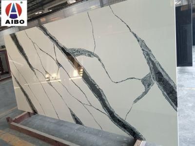 Panda White Polished Surfaces Engineered Quartz Stone Slab with NSF SGS Certification