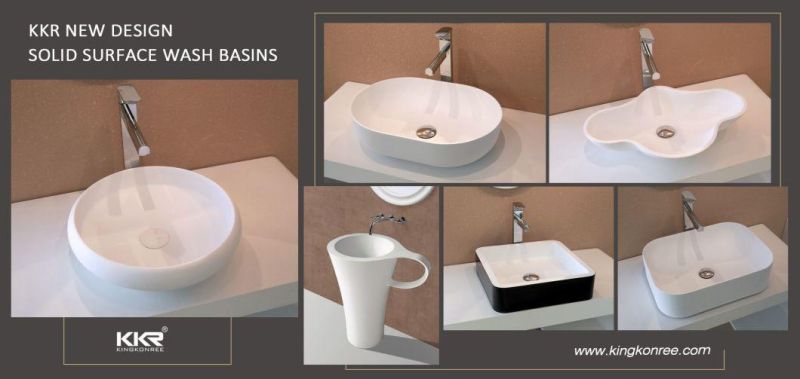 Kkr Solid Surface Stone Bathroom Vanity Top Corian Marble Countertop Vanity Set
