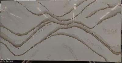 Bentchtop Material Quartz Stone Slab with Mountain Veins