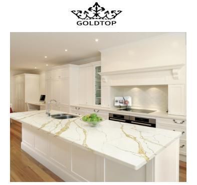 High Quality Calacatta Gold Polished/Honed/Leather Finish Calacatta Stone Slabs/Tiles Artificial Quartz for Kitchen Table Countertop