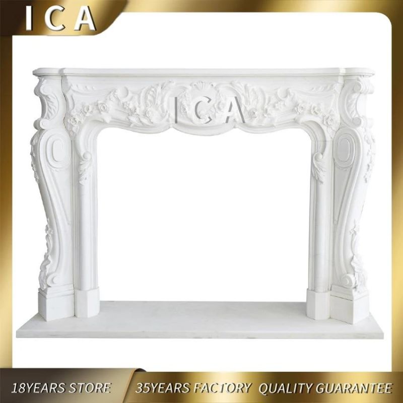 Stone Fireplace Mantel Fireplace White Stone Classical Design Fireplace