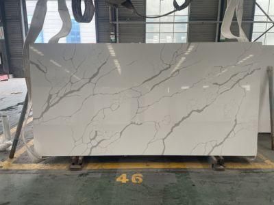 Marble Looking White Calacatta Quartz Stone 1003 with High Quality