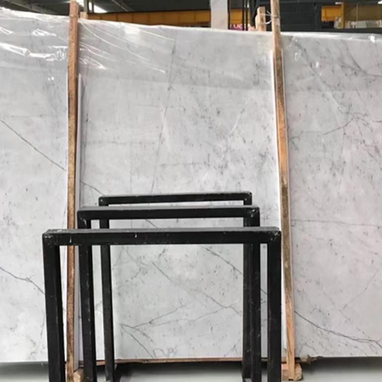 White Mink Marble Grey Bianco Carrara White Polished Slabs Cut-to-Size Tiles for Flooring and Wall