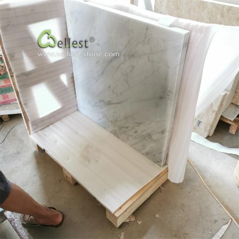 Elegant White with Vein Marble Tile with Honed Finishing