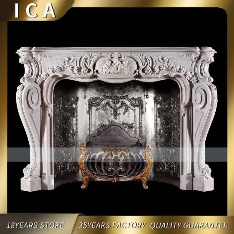 Villa Indoor Decoration Modern Marble Fireplace