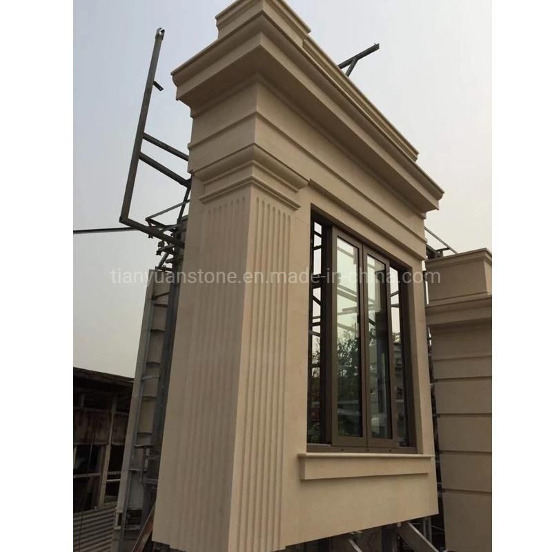 Elegant White Limestone Wall Cladding Tiles for Villa Outdoor Facade Decoration