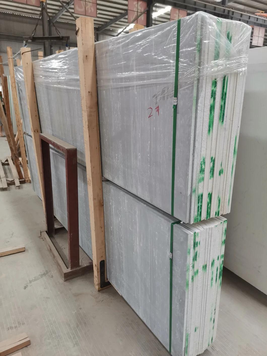 China Manufacturer of Artificial Pure White Plain Marble Stone Slabs