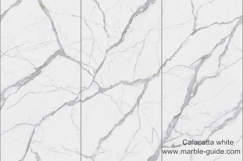 Kitchen Countertop Artificial Stone Carrara/Calacatta White Marble Looking Sintered Stone Supplier