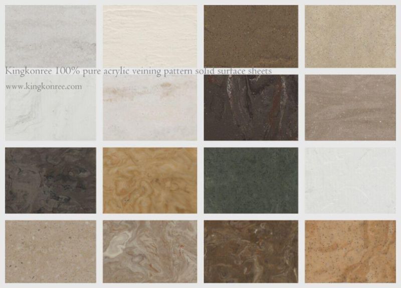 Marble Like Color Solid Surface Slabs for Countertop Kitchentop Vanity Top Wall Panel