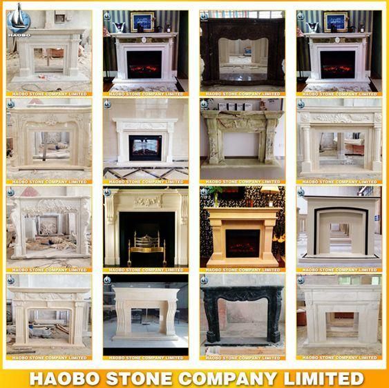 Home Decoration Natural Indoor Carved Marble Fireplace on Sale