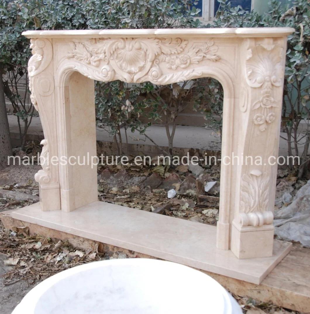 Custom Made Classic Marble Sculpture Fireplace Home Decoration (SYMF-273)