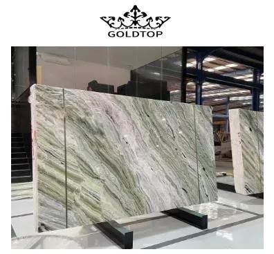 Grateful Retro Natural Stone Green Cold Ice Jade Marble for Villa Countertops