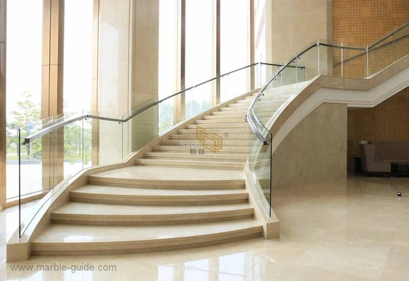 Natural Beige Polished Marble Tiles for Staircase/Flooring/Hotel Projects/Villa Projects