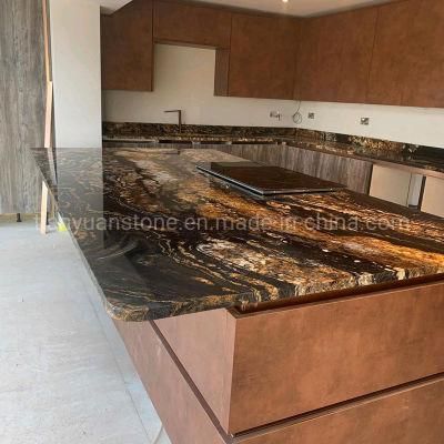 Gold Brown Granite Kitchen Countertops for Commercial/Hotel Project