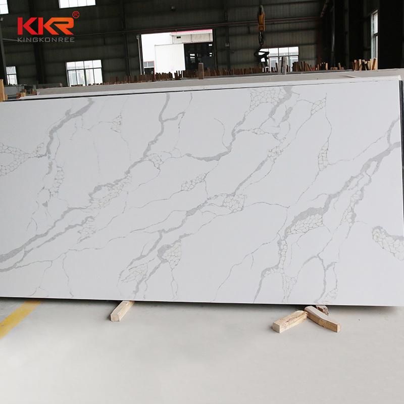 3200*1600mm Calacatta White Artificial Engineered Quartz Stone Slabs Price Factory Manufacturer