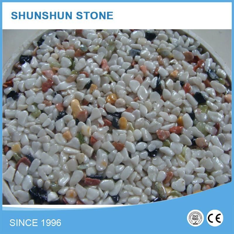 White and Black Natural Polished Pebbles for Landscaping