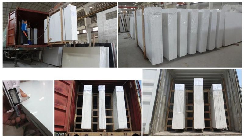 Heat Resistant Artificial White Engineering Stone Slab Quartz