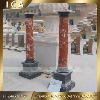 Decorative Solid Round Roman Marble Pillar Marble Column
