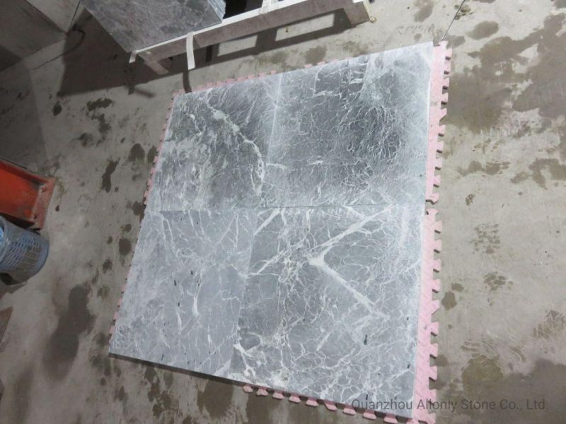 Acid Wash Surface Tinos Green Marble Flooring Tile for Hotel Decoration